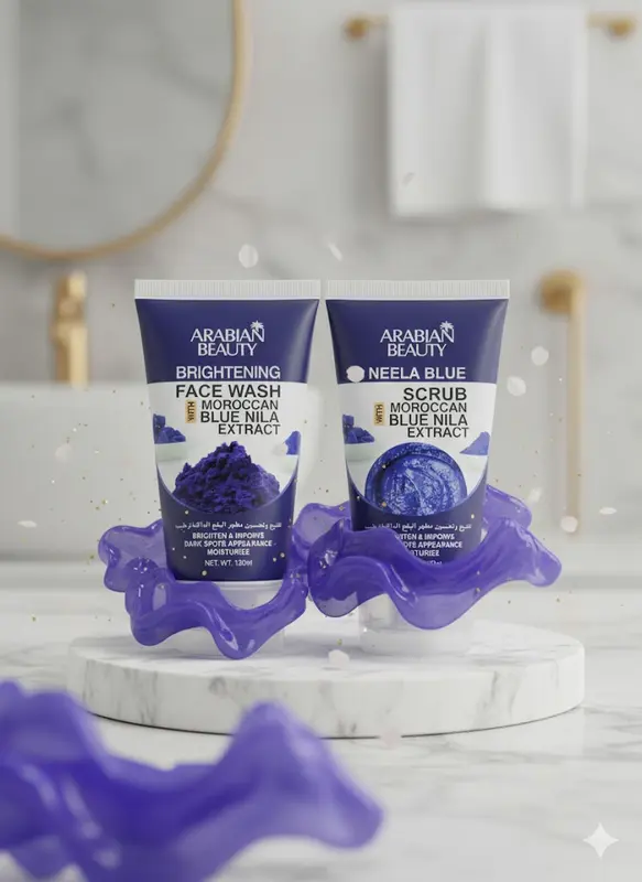Arabian Beauty Brightening Neela Moroccan Blue Nila Face Wash Gel Formulation | Tube Pack 120ml